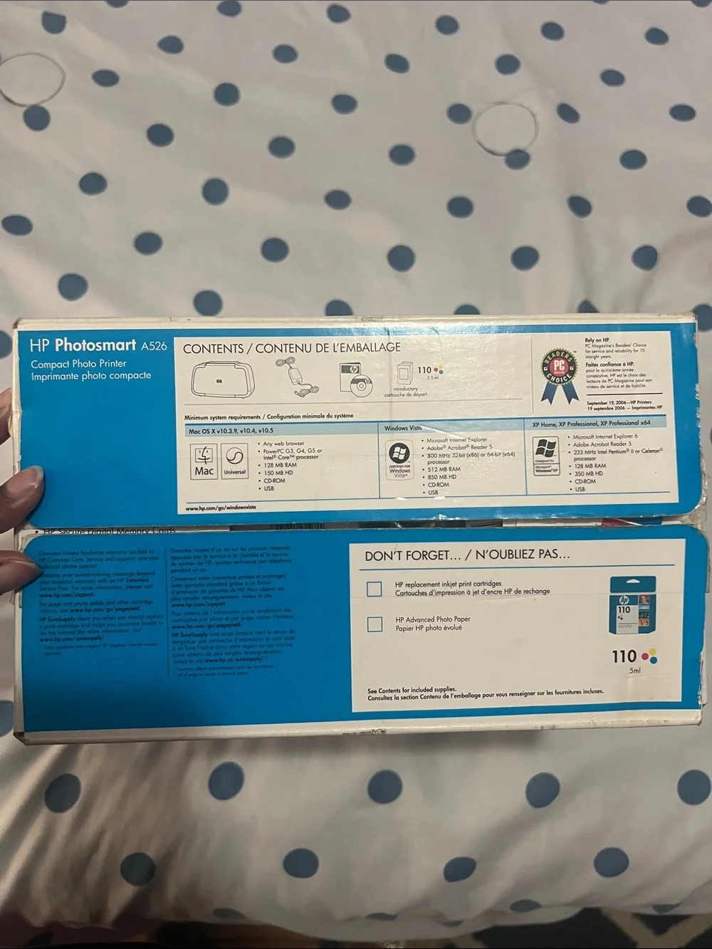 HP Photosmart A526 Compact Photo Printer - Teal and White